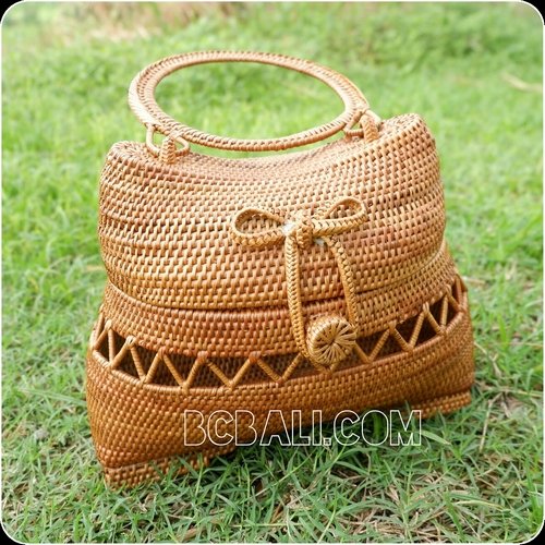 handbag rattan hand woven ata grass balinese natural design handbag